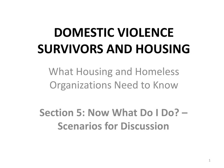 domestic violence survivors and housing