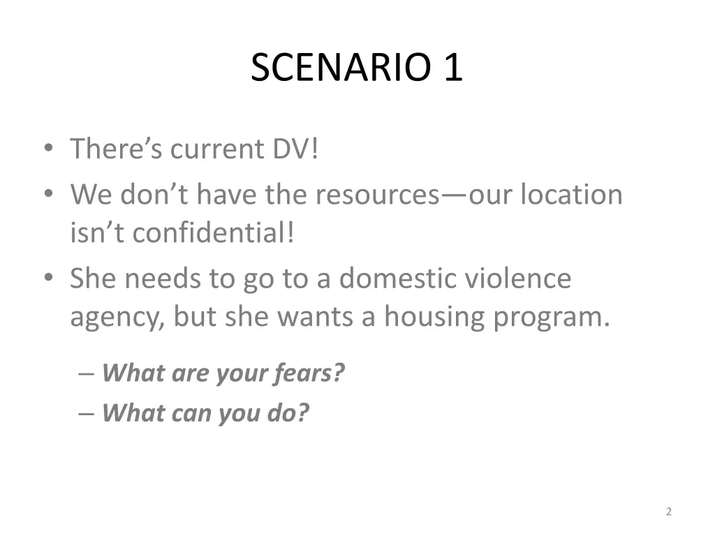 scenario 1