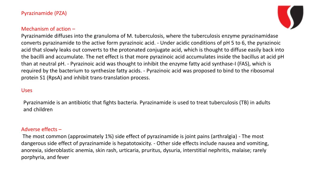 pyrazinamide pza