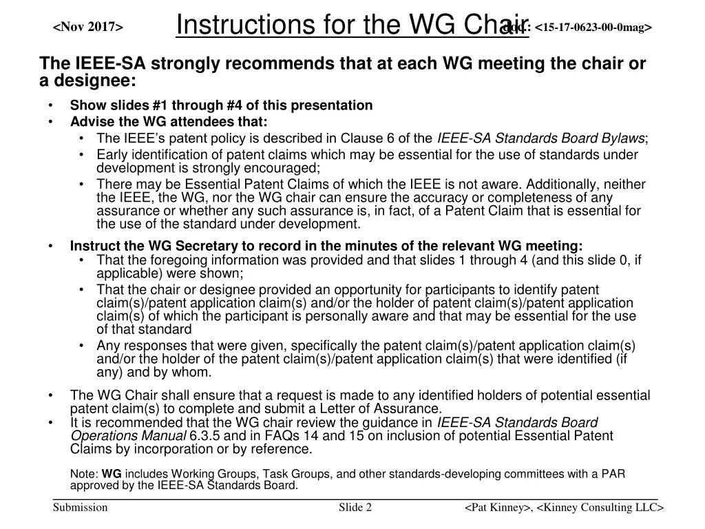 instructions for the wg chair