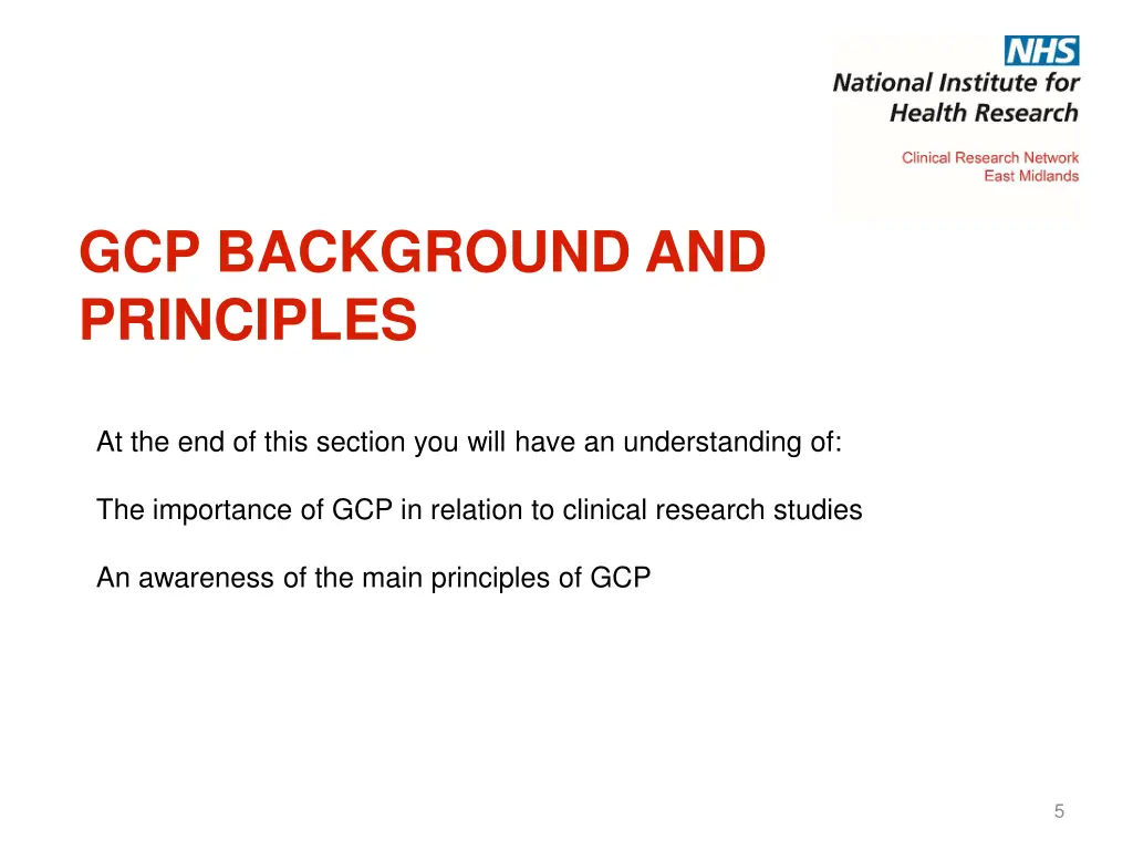 gcp background and principles
