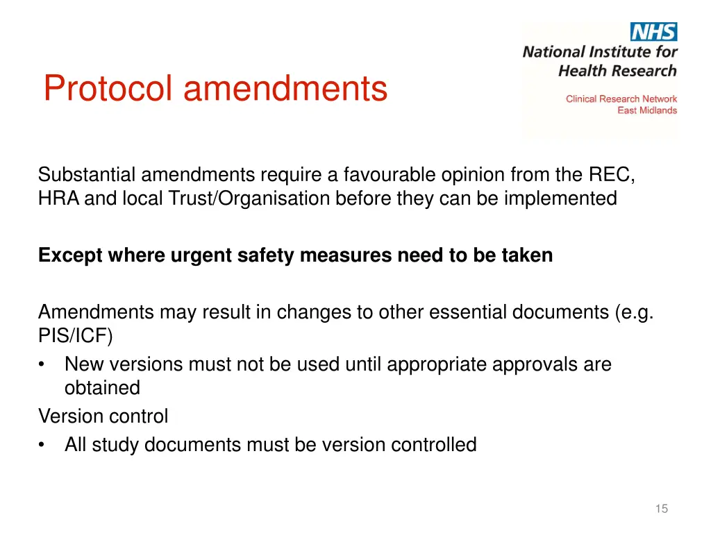 protocol amendments