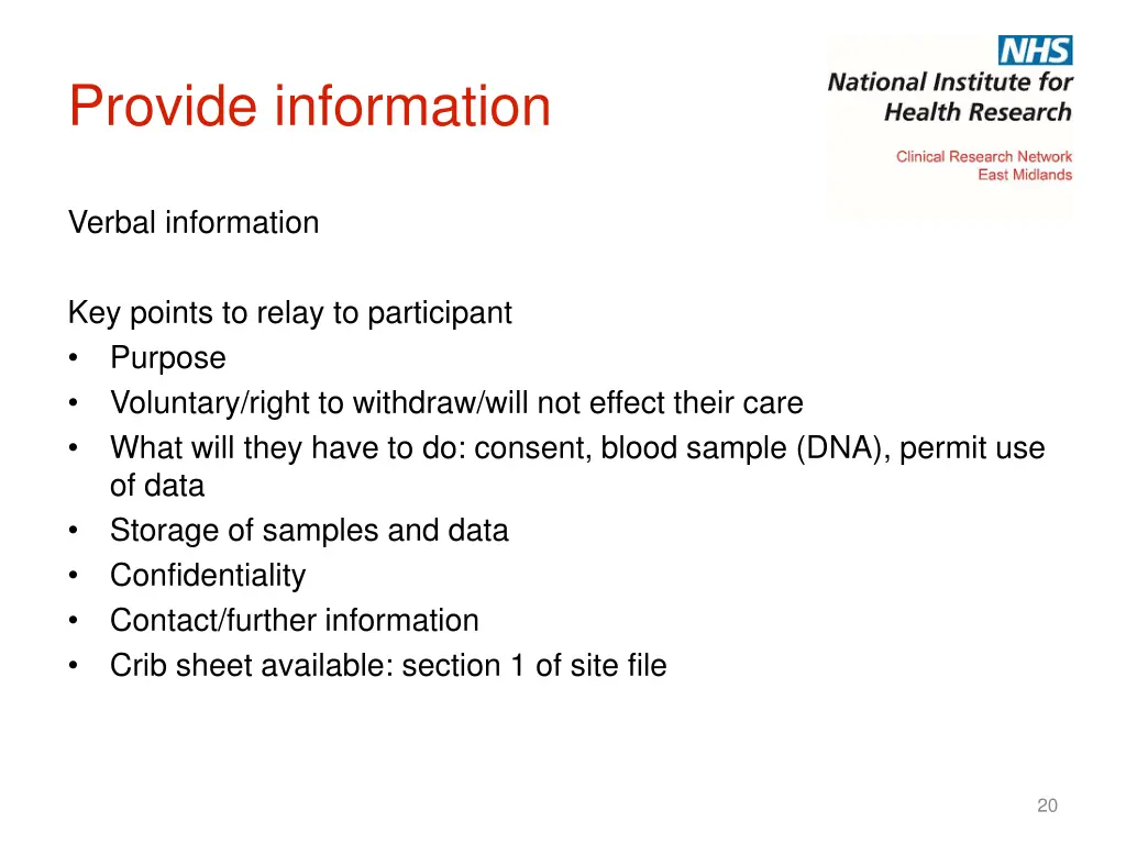 provide information