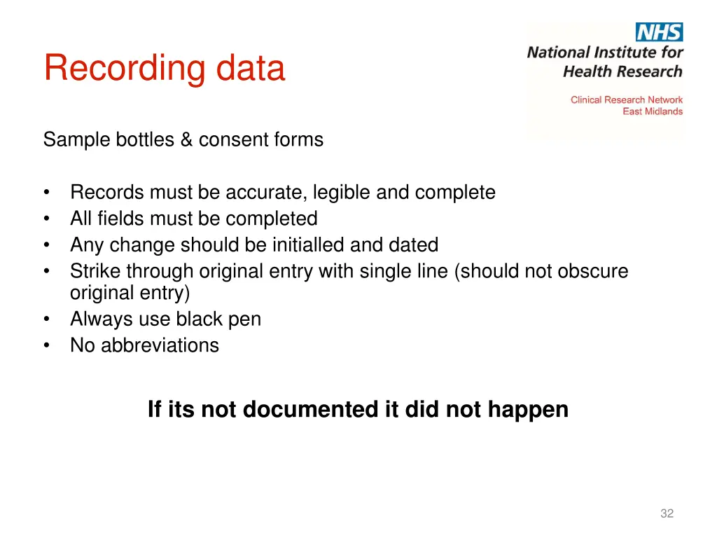 recording data