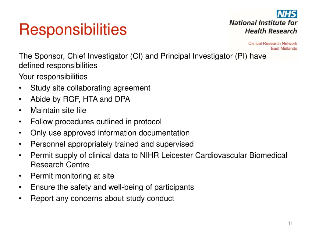 responsibilities