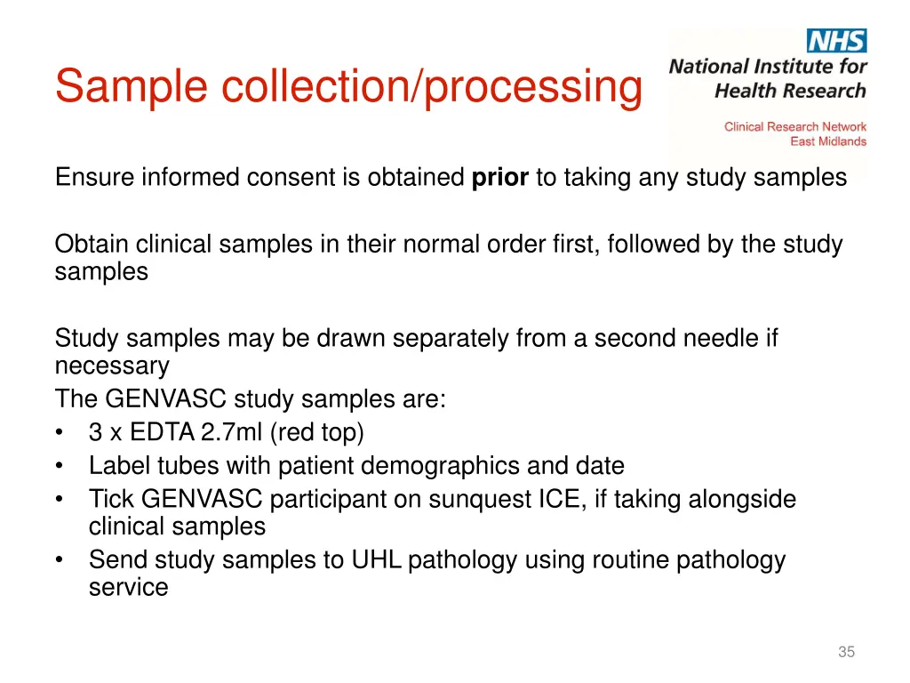sample collection processing