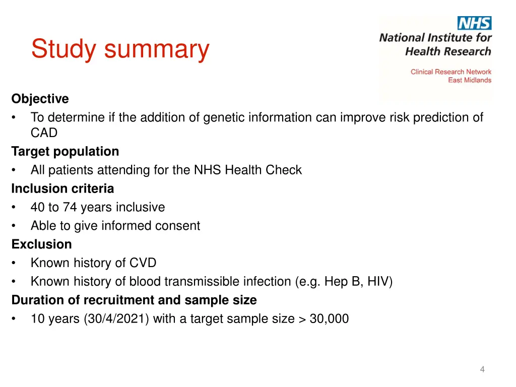 study summary