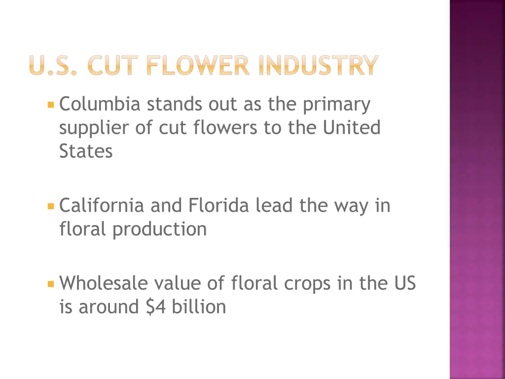 u s cut flower industry