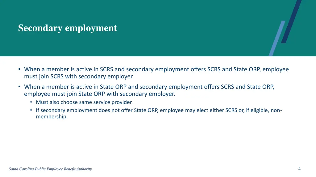 secondary employment