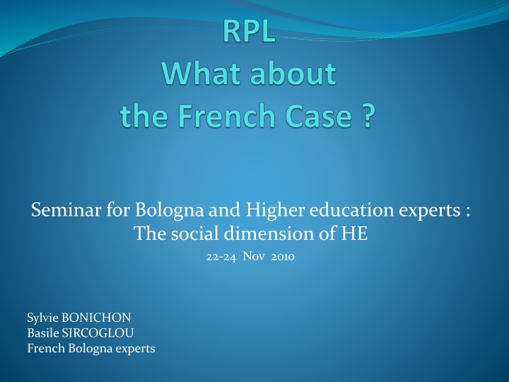 seminar for bologna and highereducation experts