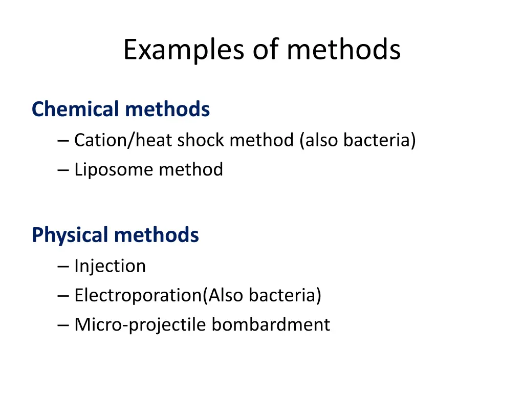 examples of methods
