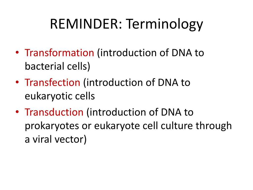 reminder terminology