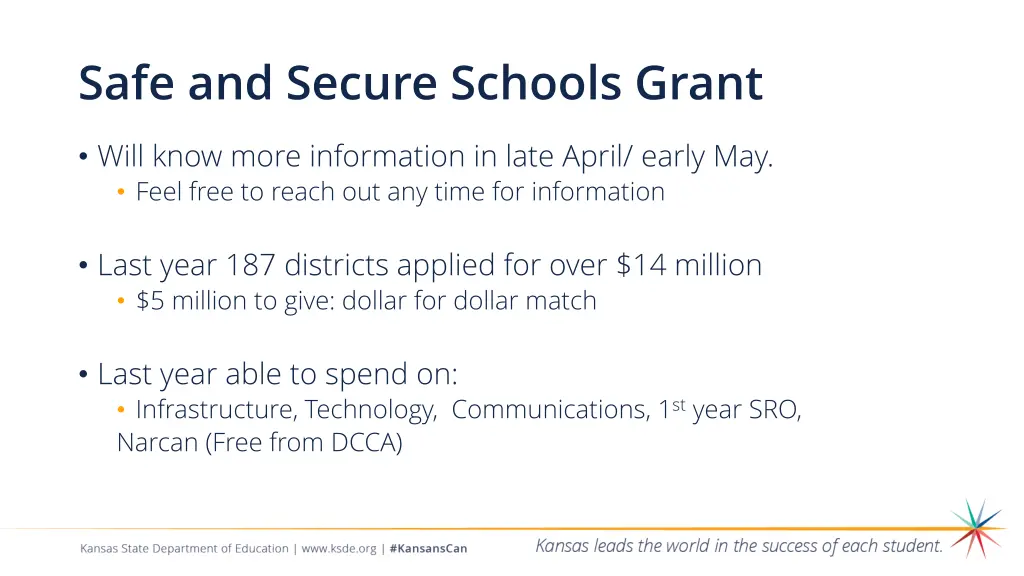 safe and secure schools grant