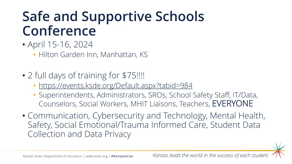 safe and supportive schools conference