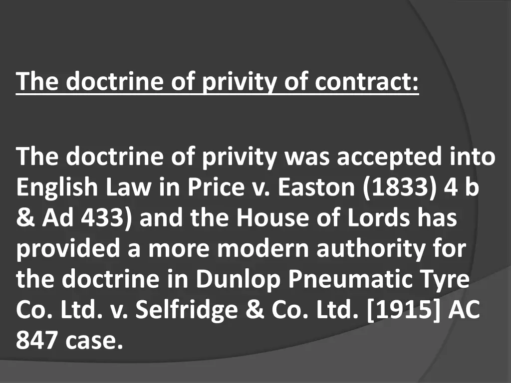the doctrine of privity of contract