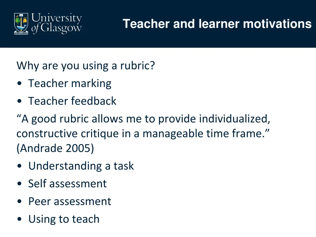 teacher and learner motivations