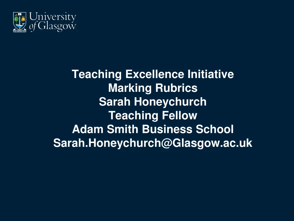 teaching excellence initiative marking rubrics 1