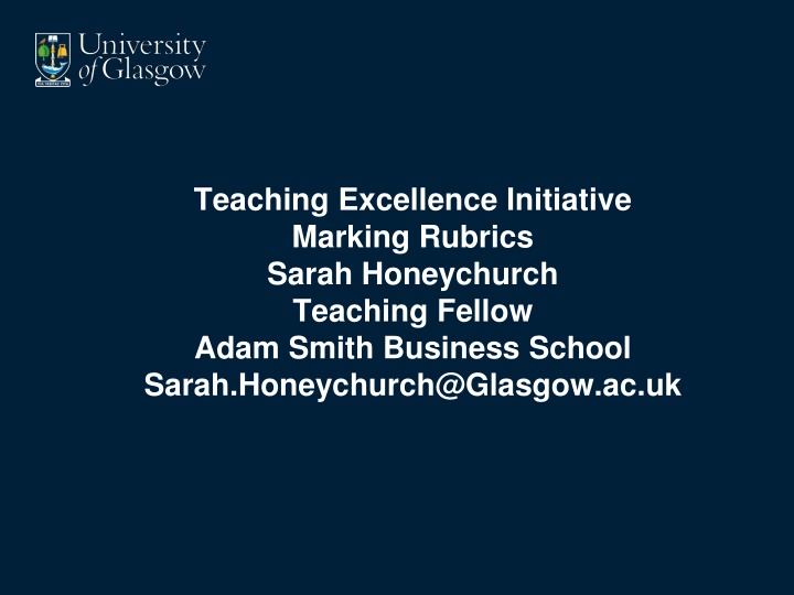 teaching excellence initiative marking rubrics