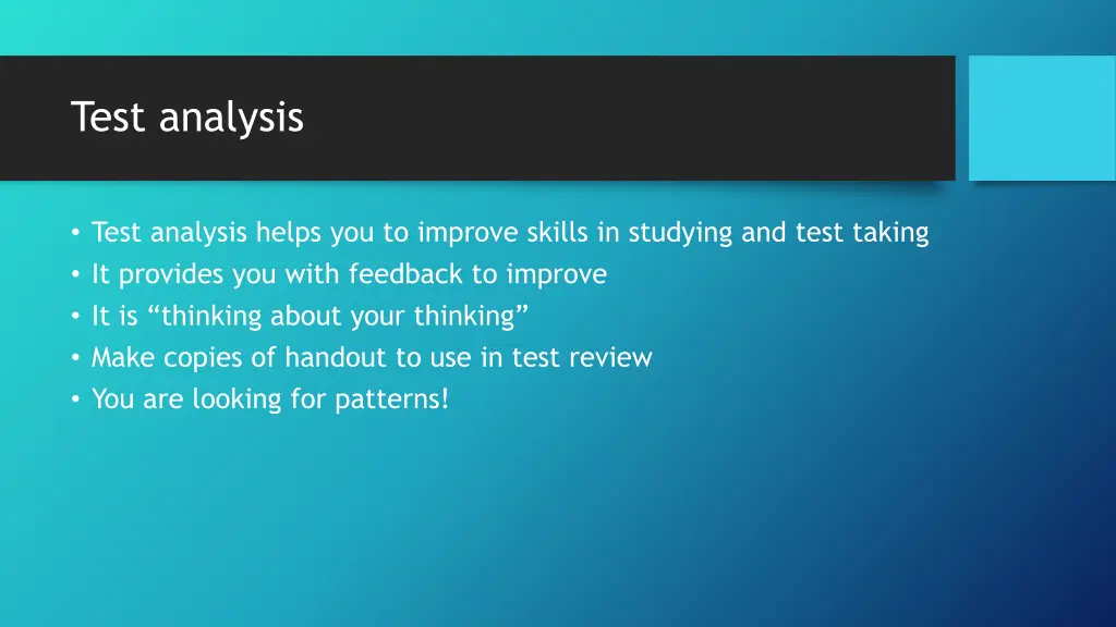 test analysis