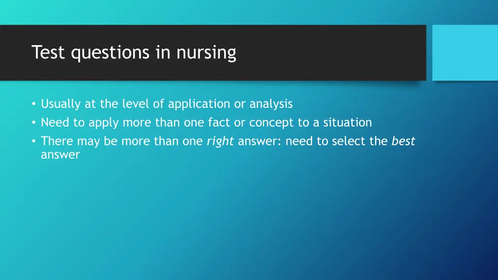 test questions in nursing