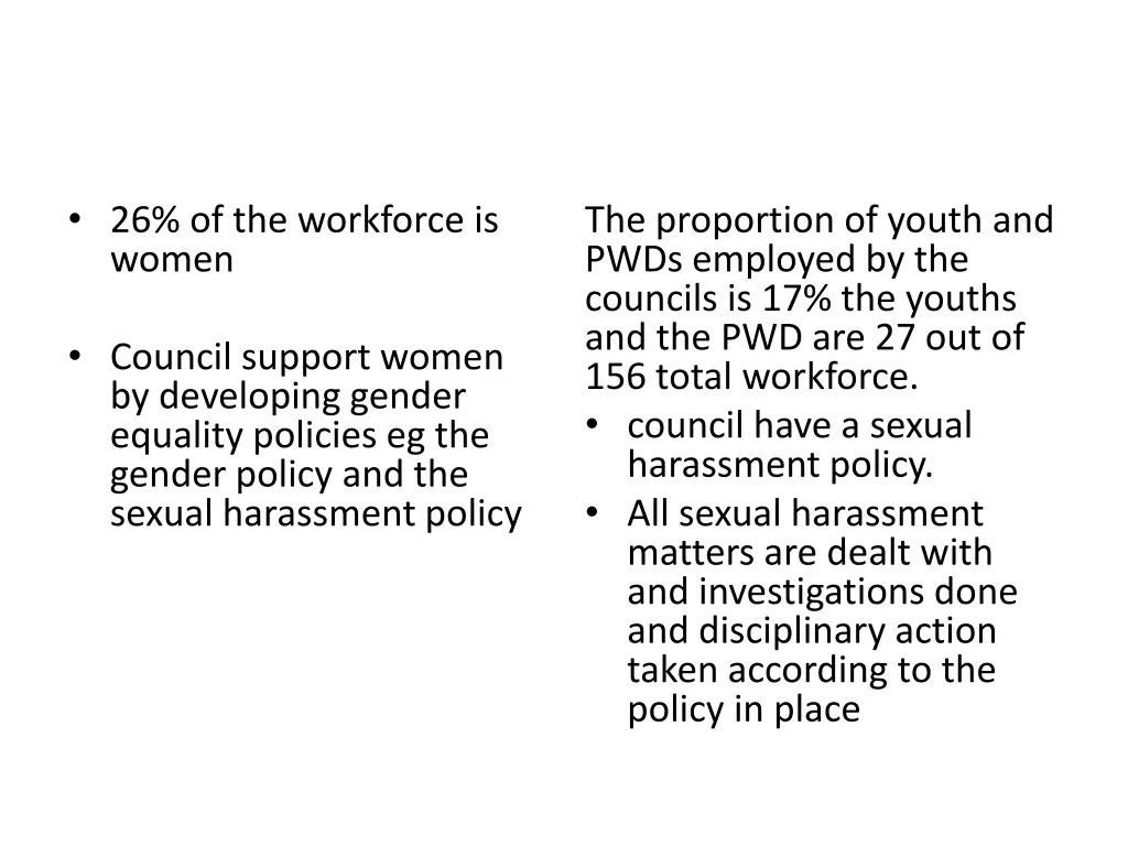 26 of the workforce is women