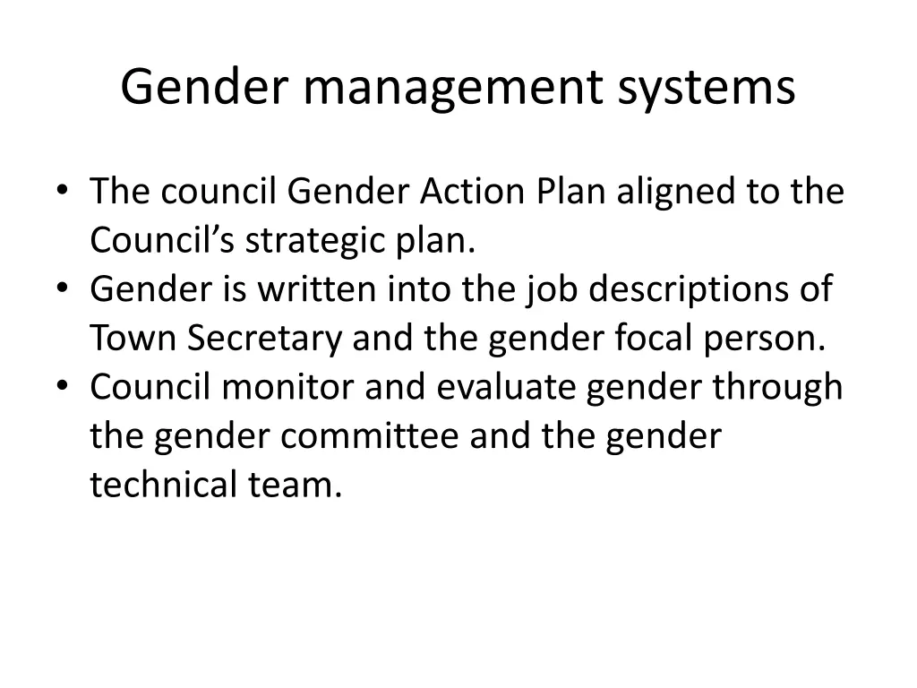 gender management systems