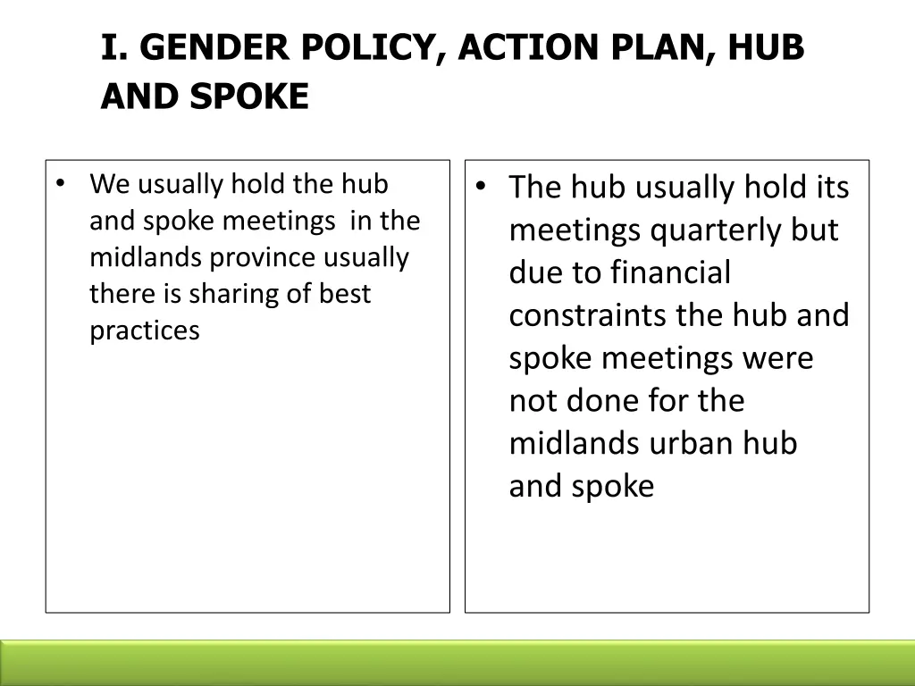 i gender policy action plan hub and spoke 1