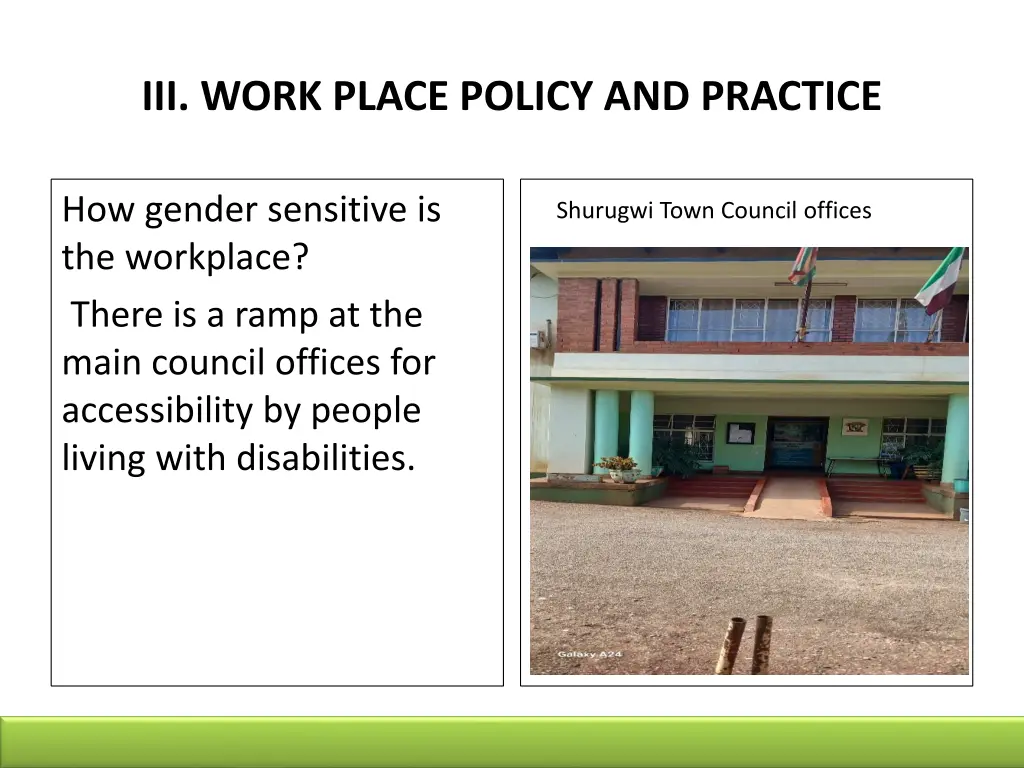 iii work place policy and practice