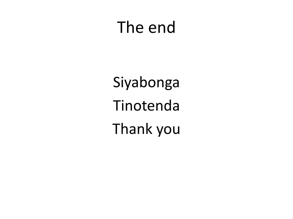 the end