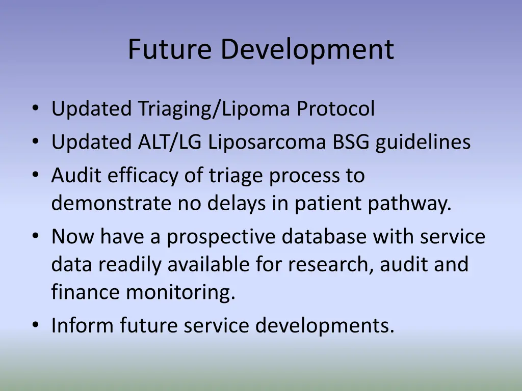 future development