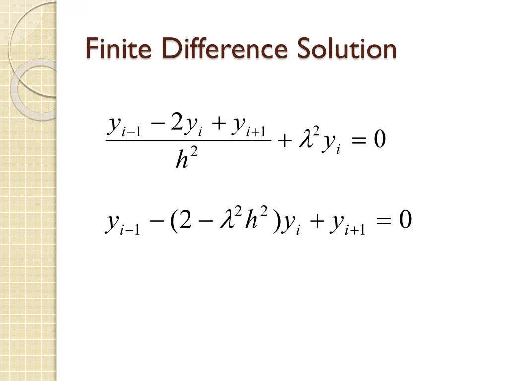 finite difference solution