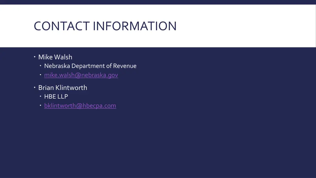 contact information