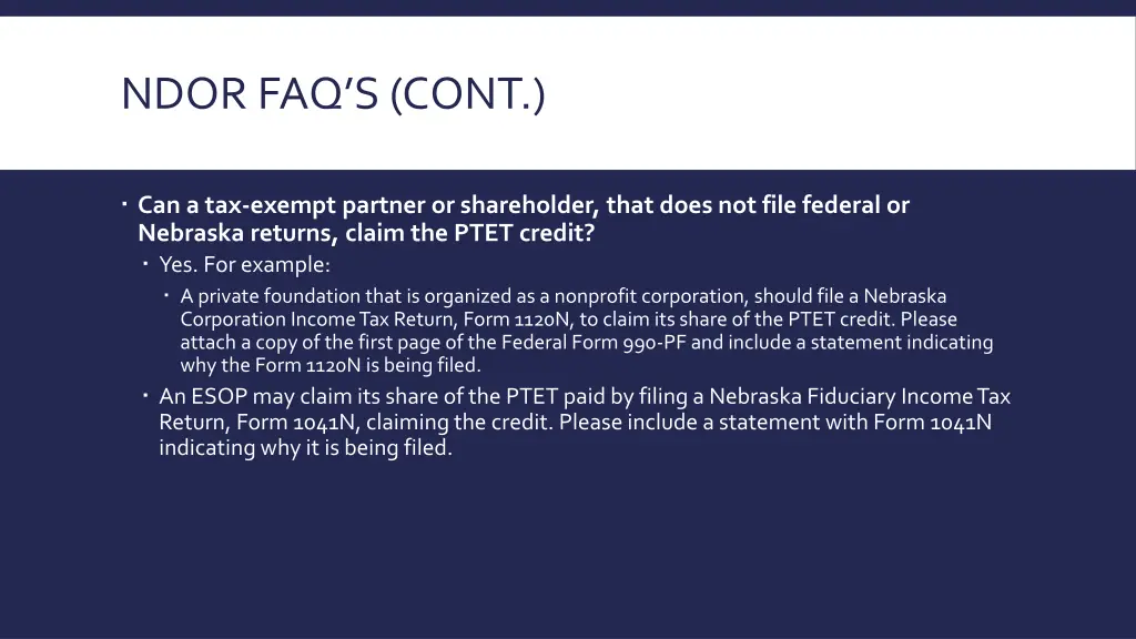 ndor faq s cont 17
