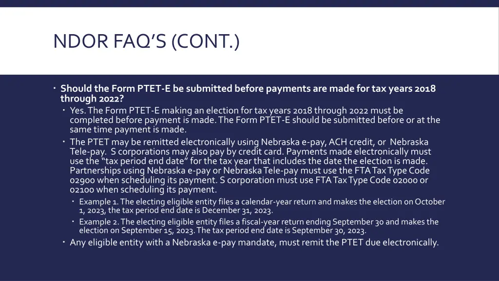 ndor faq s cont 2