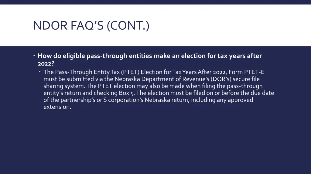 ndor faq s cont 3