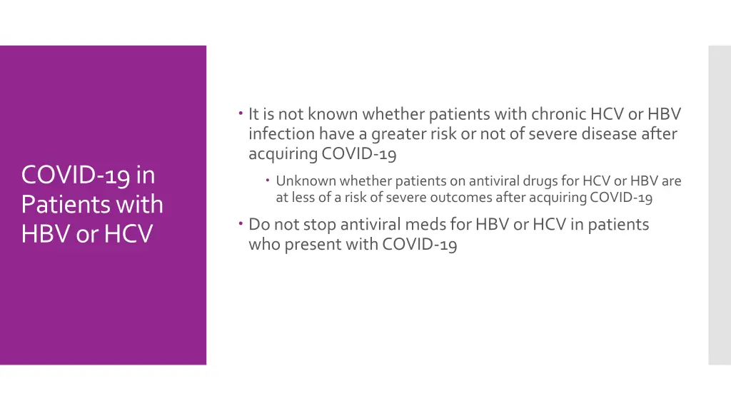 it is not known whether patients with chronic