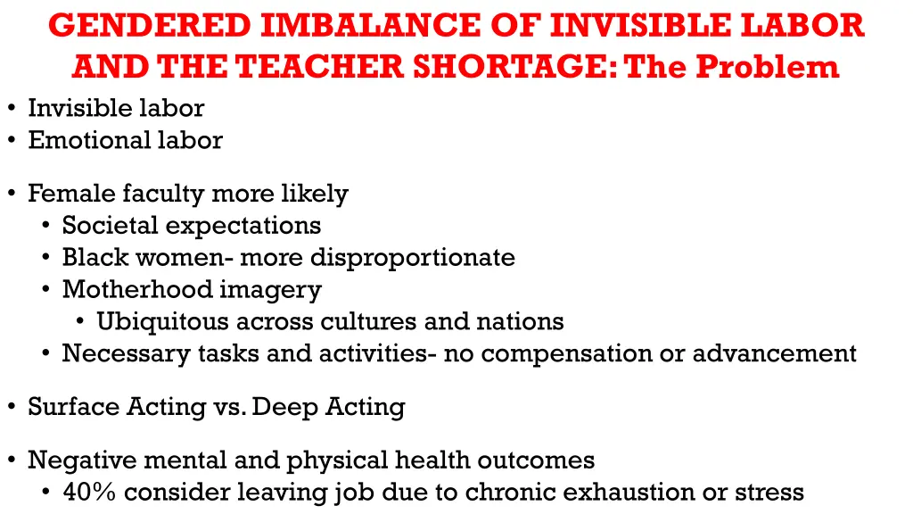 gendered imbalance of invisible labor