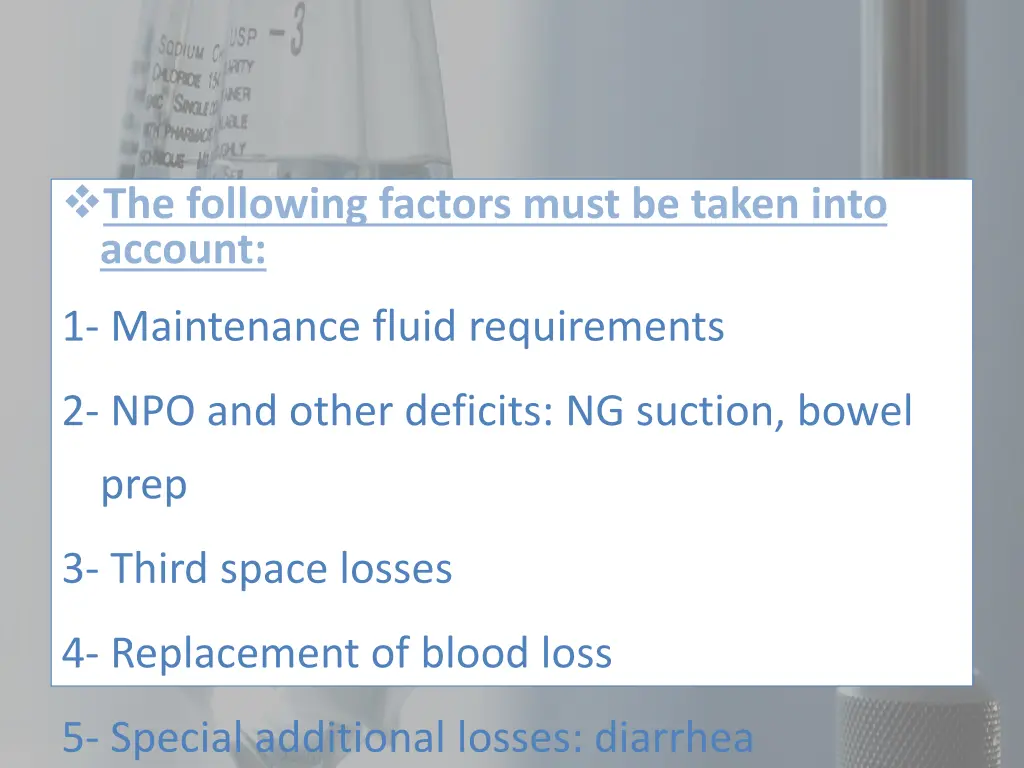 the following factors must be taken into account