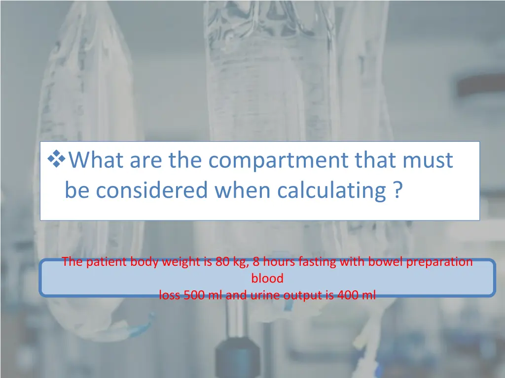 what are the compartment that must be considered