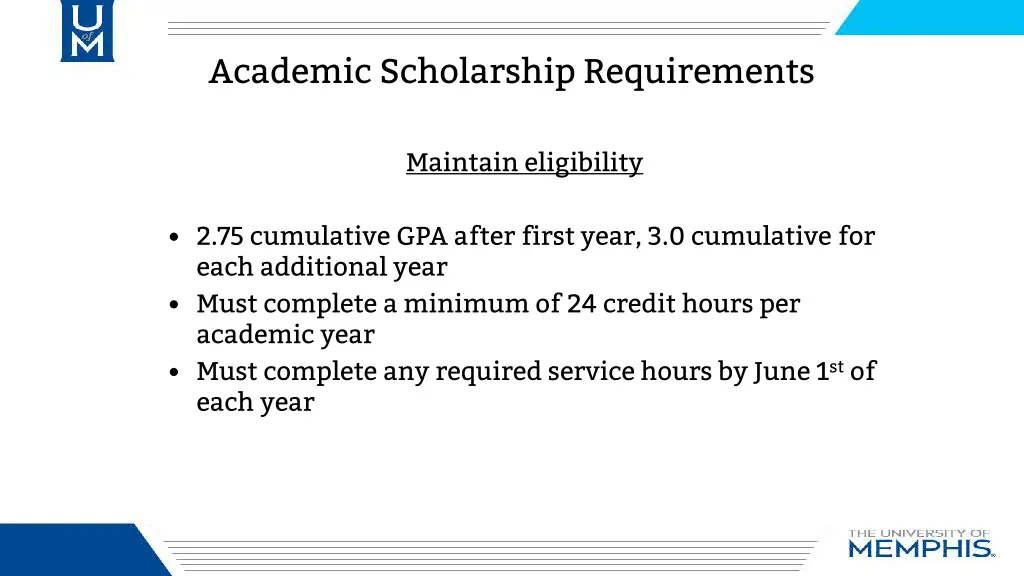 academic scholarship requirements