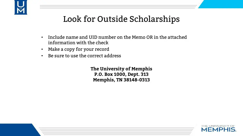 look for outside scholarships
