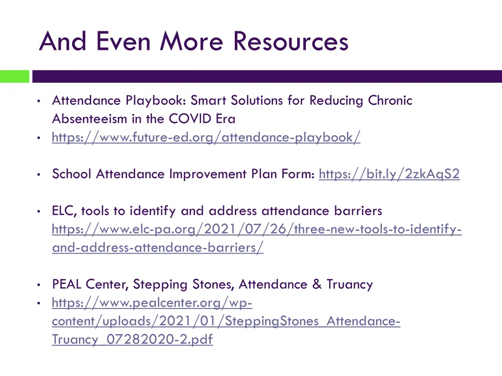 and even more resources