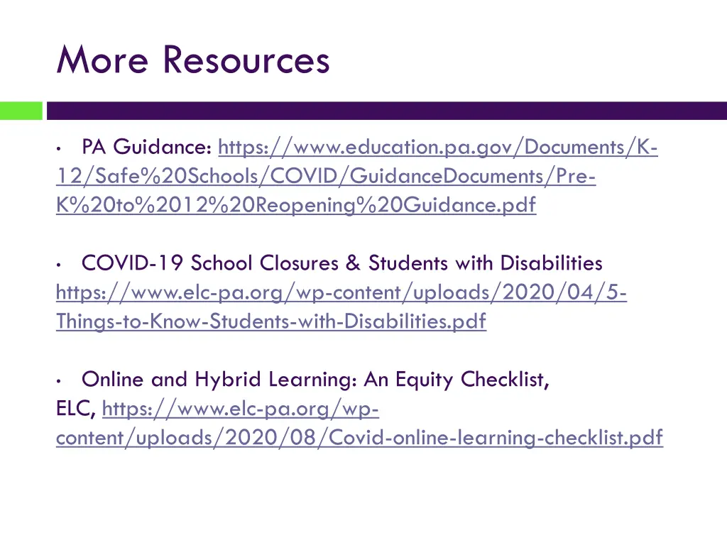 more resources