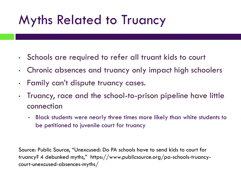 myths related to truancy