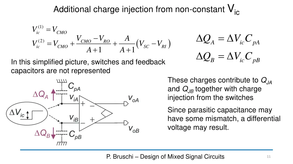 additional charge injection from non constant v ic