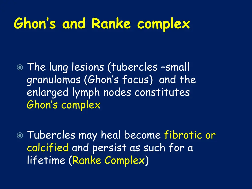ghon s and ranke complex