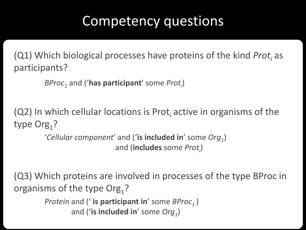 competency questions