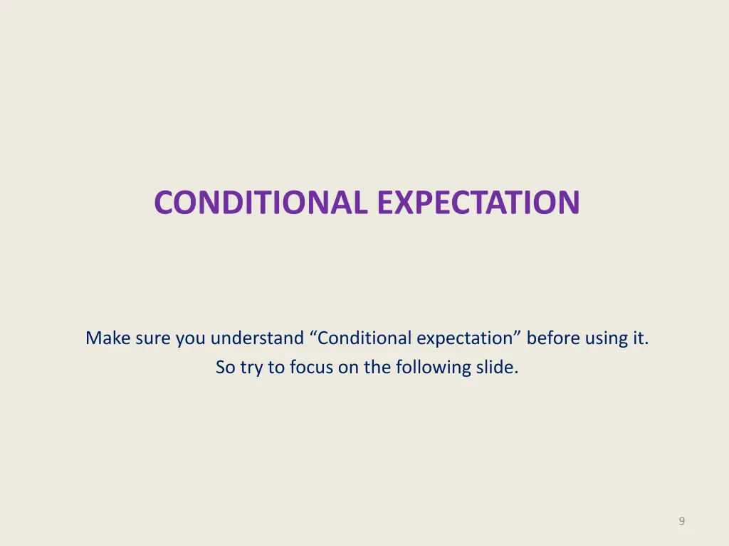 conditional expectation