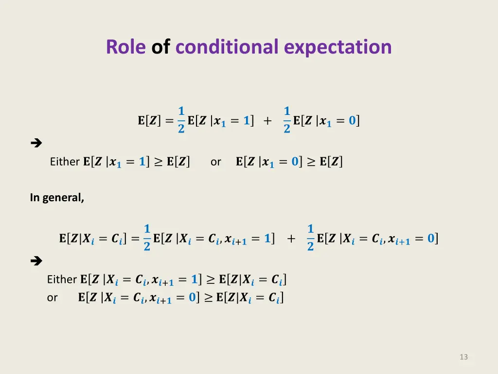 role of conditional expectation