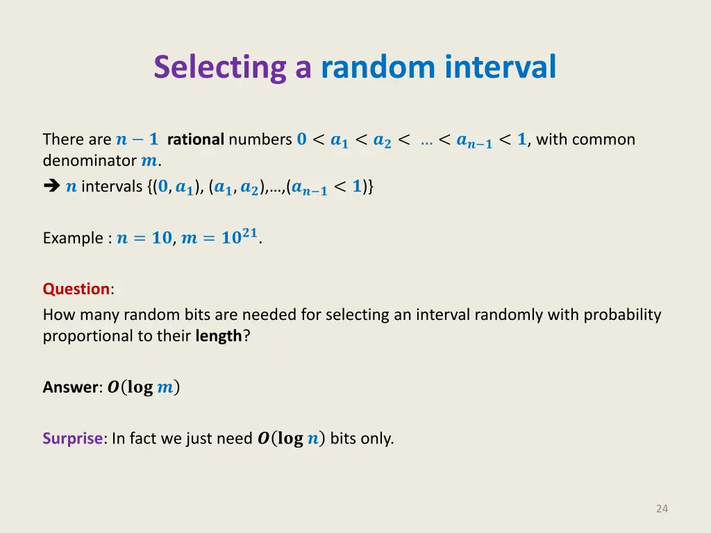 selecting a random interval 1